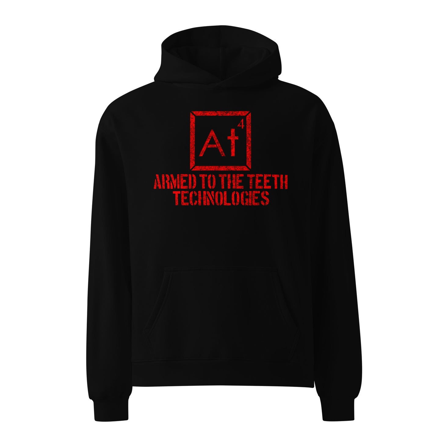 Red At4 logo oversized hoodie