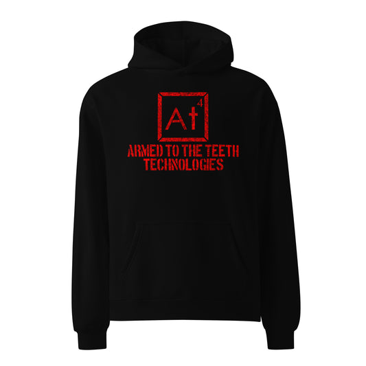 Red At4 logo oversized hoodie